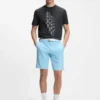 Geometric-print T-shirt in stretch cotton
