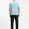 Geometric-print T-shirt in stretch cotton