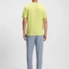Geometric-print T-shirt in stretch cotton