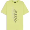Geometric-print T-shirt in stretch cotton