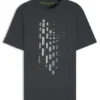 Geometric-print T-shirt in stretch cotton