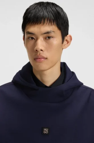 Geometric-tape hoodie in a cotton blend