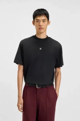 Geometric-tape T-shirt in interlock cotton
