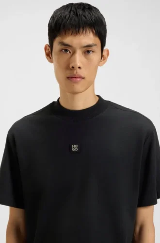 Geometric-tape T-shirt in interlock cotton