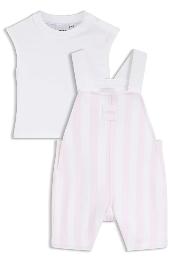 Gift-boxed cotton overalls and T-shirt set for babies Gift-boxed cotton overalls and T-shirt set for babies