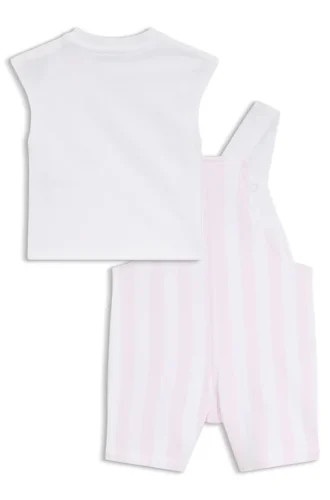Gift-boxed cotton overalls and T-shirt set for babies