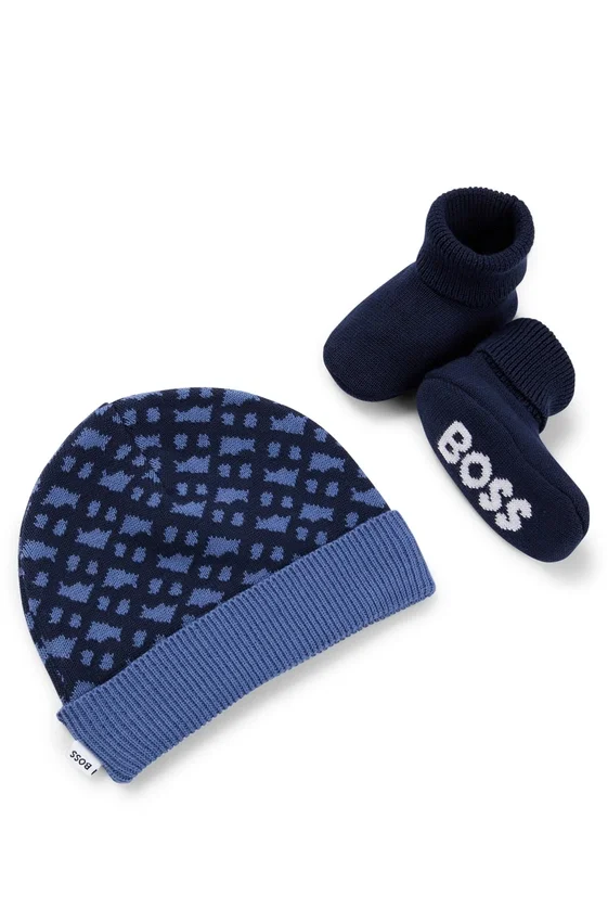 Gift-boxed hat and slipper set for babies Gift-boxed hat and slipper set for babies