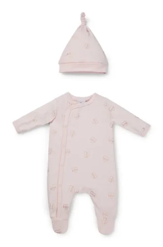 Gift-boxed logo sleepsuit and hat for babies