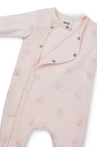 Gift-boxed logo sleepsuit and hat for babies