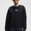 Glitter-logo sweatshirt in cotton terry