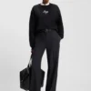 Glitter-logo sweatshirt in cotton terry