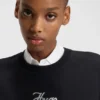 Glitter-logo sweatshirt in cotton terry