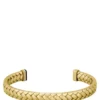 Gold-tone cuff with herringbone pattern Gold-tone cuff with herringbone pattern