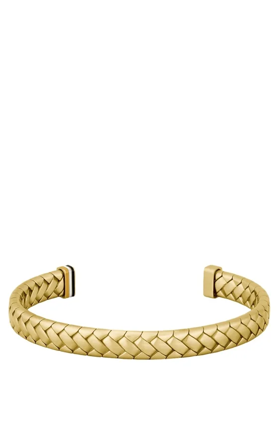 Gold-tone cuff with herringbone pattern Gold-tone cuff with herringbone pattern
