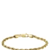 Gold-tone cuff with rope-style chain