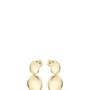 Gold-tone earrings with pebble style
