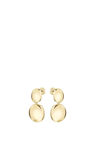 Gold-tone earrings with pebble style