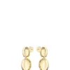Gold-tone earrings with pebble style