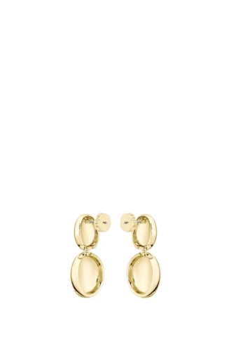 Gold-tone earrings with pebble style
