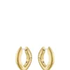 Gold-tone earrings with petal shape