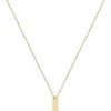 Gold-tone necklace with ink-filled logo pendant