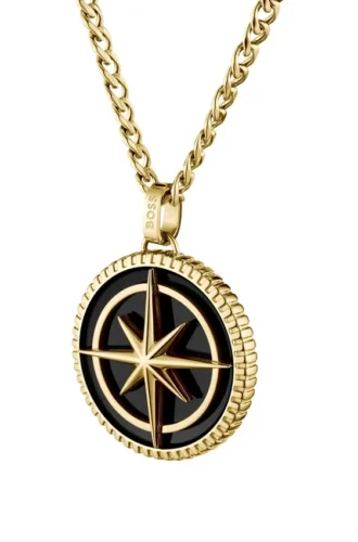 Gold-tone necklace with medallion pendant