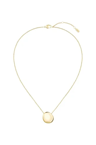 Gold-tone necklace with pebble-style pendant