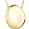 Gold-tone necklace with pebble-style pendant