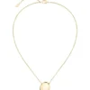 Gold-tone necklace with pebble-style pendant
