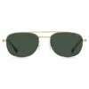 Gold-tone sunglasses with green trims Gold-tone sunglasses with green trims