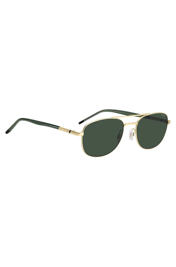 Gold-tone sunglasses with green trims Gold-tone sunglasses with green trims