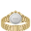 Gold-tone watch with silver-white dial