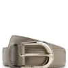 Golden-buckle belt in Italian leather