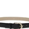 Golden-buckle belt in Italian leather