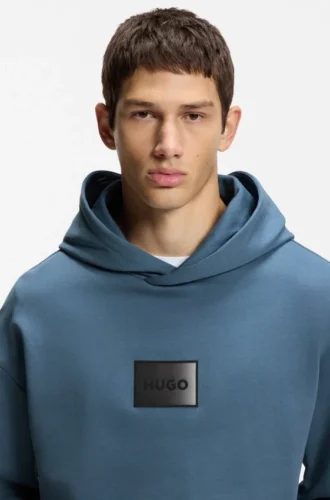 Gradient-logo hoodie in cotton terry