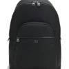 Grained backpack with stacked-logo trim