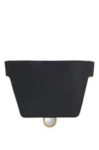 Grained belt bag with antique-gold-effect hardware