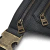 Grained belt bag with antique-gold-effect hardware