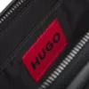 Grained belt bag with stacked-logo trim