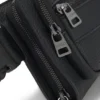 Grained belt bag with stacked-logo trim
