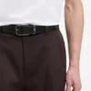 Grained-leather belt with gunmetal buckle Grained-leather belt with gunmetal buckle