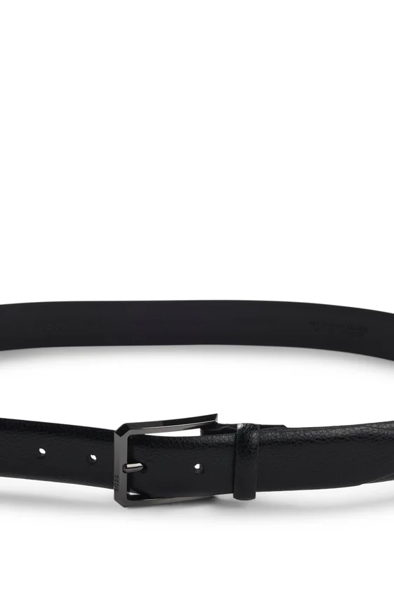 Grained-leather belt with gunmetal buckle Grained-leather belt with gunmetal buckle