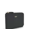 Grained-leather card holder with logo lettering Grained-leather card holder with logo lettering