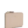 Grained-leather card holder with logo lettering Grained-leather card holder with logo lettering