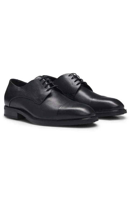 Grained-leather Derby shoes with cap toe Grained-leather Derby shoes with cap toe