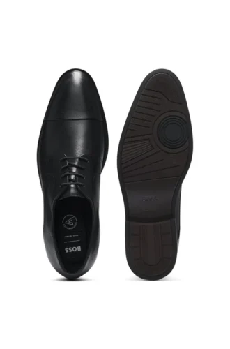 Grained-leather Derby shoes with cap toe