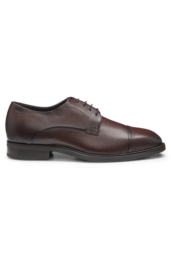 Grained-leather Derby shoes with cap toe Grained-leather Derby shoes with cap toe