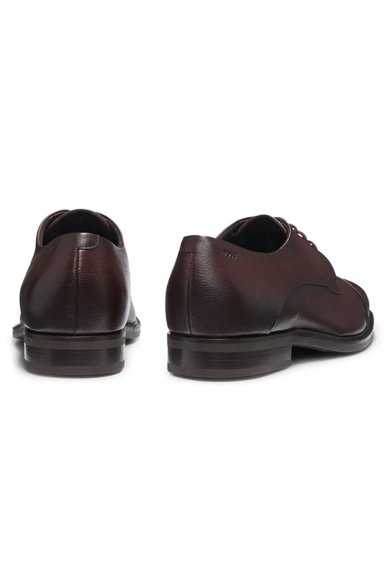 Grained-leather Derby shoes with cap toe Grained-leather Derby shoes with cap toe