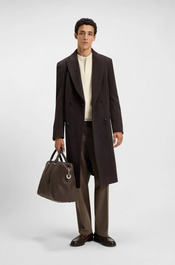 Grained-leather duffel bag with embossed logo Grained-leather duffel bag with embossed logo