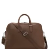 Grained-leather duffel bag with embossed logo Grained-leather duffel bag with embossed logo